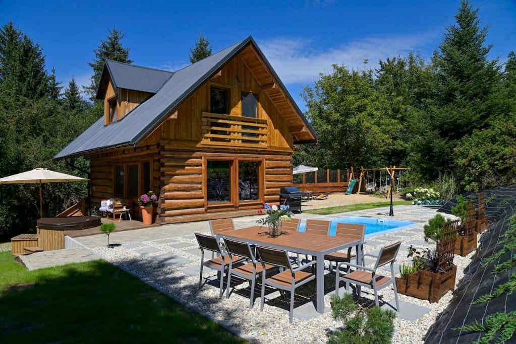Polana Slowikowa 5 Star- Domek W Gorach Z Jacuzzi, Sauna,Basen,Ogrod Z Lasem, Kominek I Narty Stroza  المظهر الخارجي الصورة