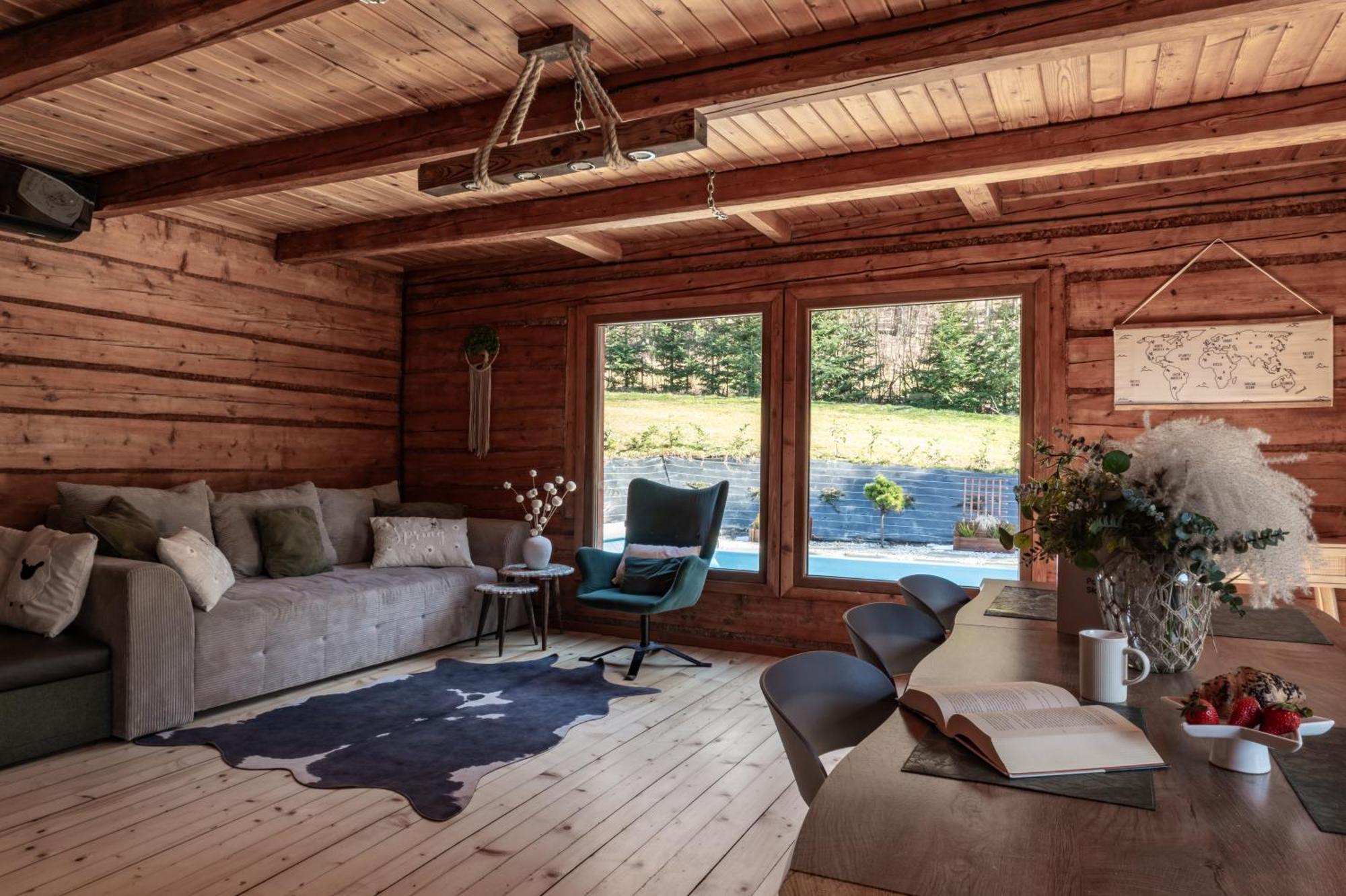 Polana Slowikowa 5 Star- Domek W Gorach Z Jacuzzi, Sauna,Basen,Ogrod Z Lasem, Kominek I Narty Stroza  المظهر الخارجي الصورة